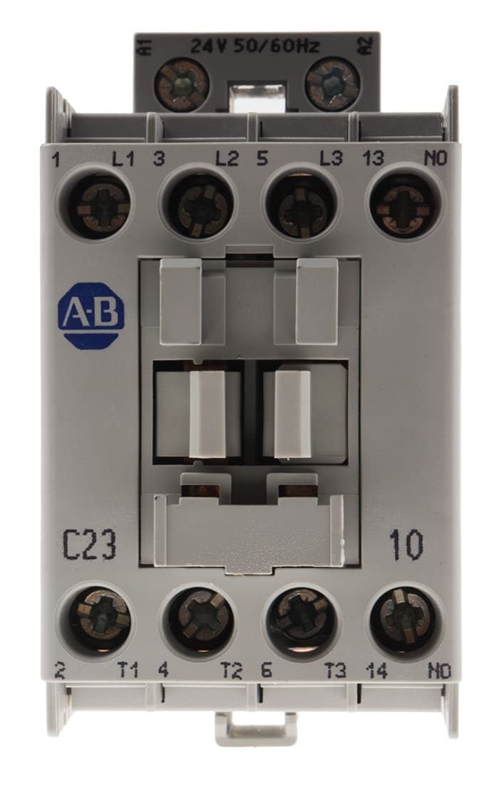 Allen Bradley 100 Series 100C Contactor, 24 V ac Coil, 3-Pole, 23 A, 11 kW, 3NO, 690 V ac