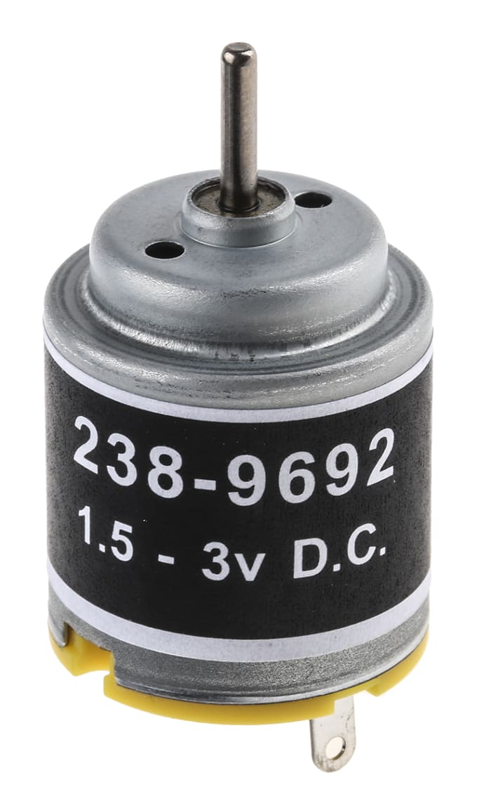RS PRO | Motor DC RS PRO, 1,5 → 3 V dc, 1,21 W, 8200 → 14000 rpm, par ...