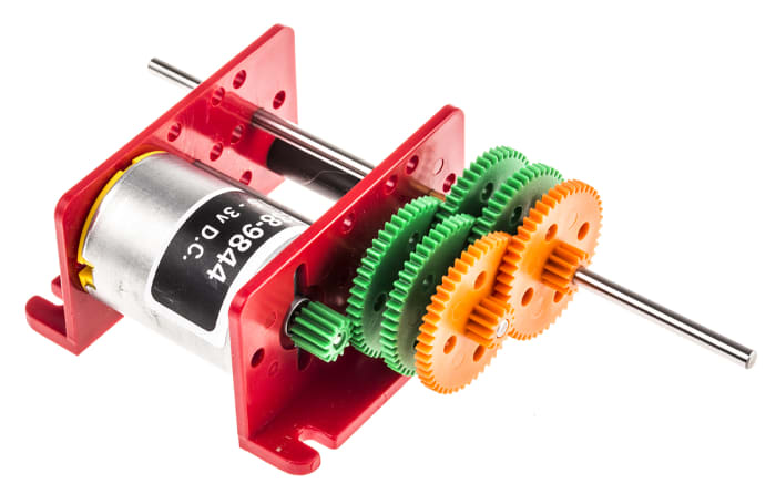 RS PRO Brushed Geared DC Geared Motor, 1.6 W, 3 V dc, 5 mNm, 1 → 2300 rpm, 2mm Shaft Diameter