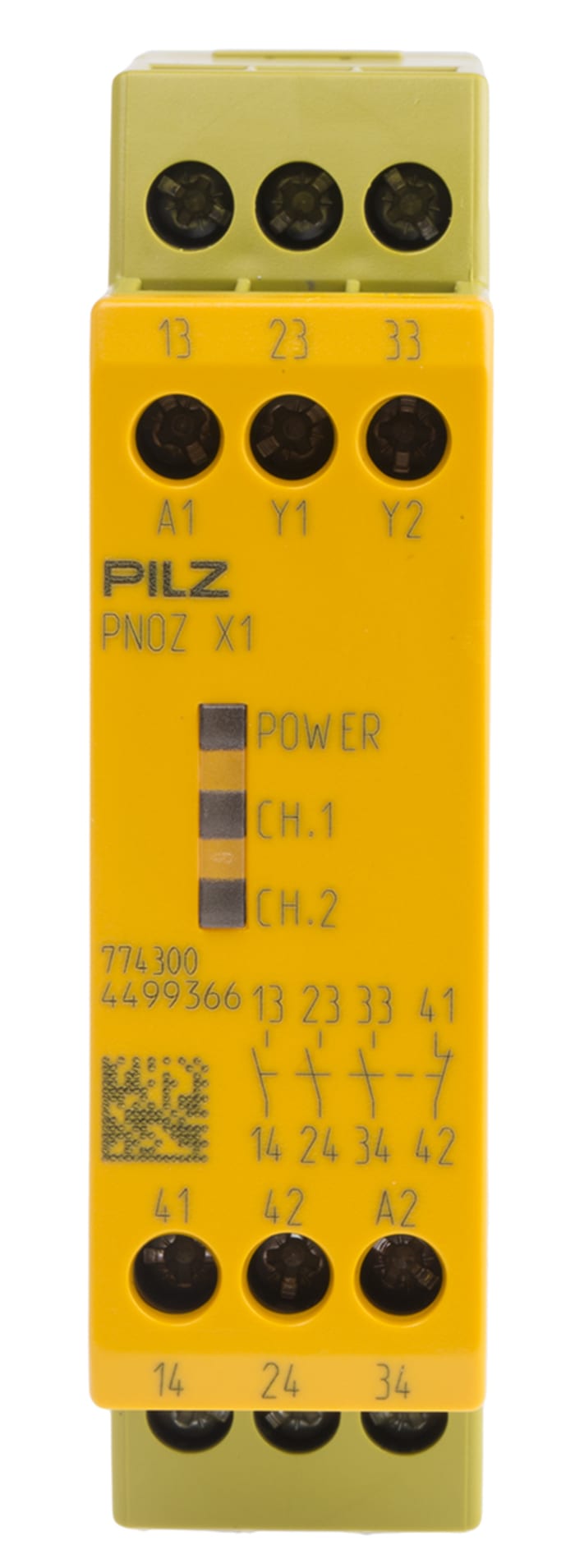 Relé de seguridad Pilz PNOZ X PNOZ X1 de 1 canal, para Parada de Emergencia, 24V ac/dc, cat. seg. ISO 13849-1 4