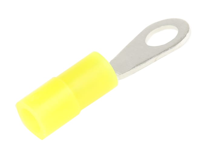 RS PRO, RS PRO Insulated Ring Terminal, M10 Stud Size, 2.5mm² to 6mm² Wire  Size, Yellow, 208-2537