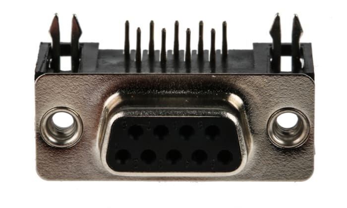 RS PRO 9 Way Right Angle Through Hole D-sub Connector Socket, 2.77mm Pitch, with 4-40 UNC, Threaded Insert