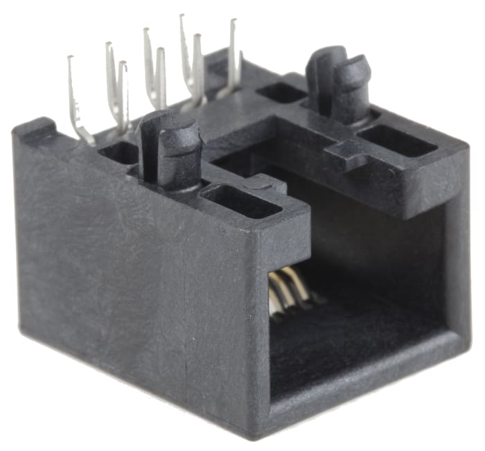 Molex 95501 Series Female RJ45 Connector, Through Hole, Cat3 Right Angle 1 Port 8P8C -Way