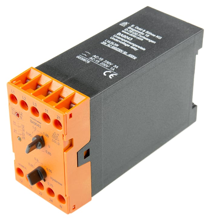 Dold Voltage Monitoring Relay, 3 Phase, DPDT, DIN Rail