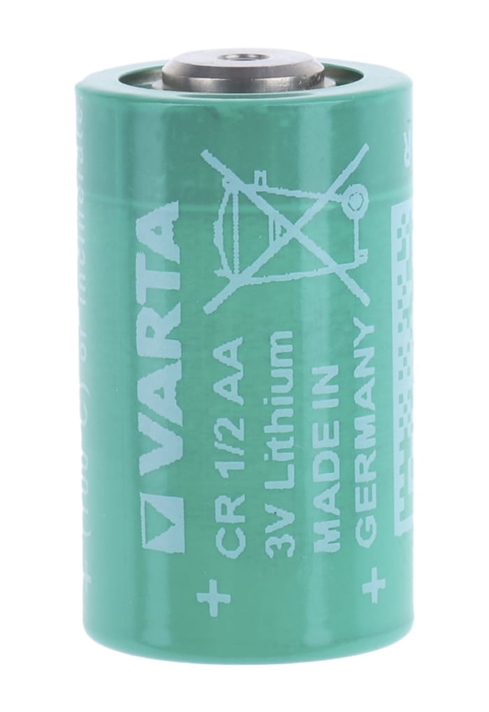 Pila 1/2 AA de Dióxido de Manganeso-Litio, 3V, 950mAh, terminal tipo