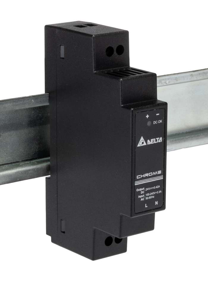 Delta Electronics DRC Switched Mode DIN Rail Power Supply, 90 → 264 V ac / 125 →375V dc ac, dc Input, 24V