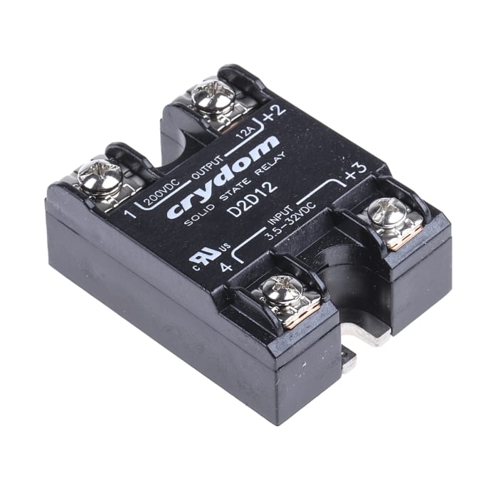 Sensata Crydom 1-DC Series Solid State Relay, 12 A Load, Surface Mount, 200 V Load, 32 V Control
