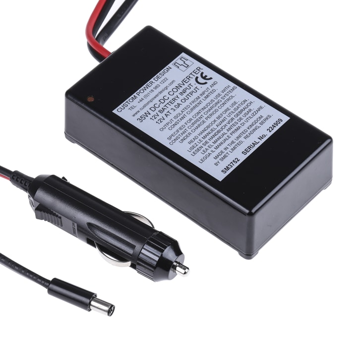 Chargeur de voiture pour PC portable Custom Power Design, Vin 12V c.c., Vout 12V c.c., 3A