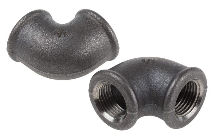 Georg Fischer Black Malleable Iron Fitting, 90° Elbow, Female BSPP 1/2in to Female BSPP 1/2in