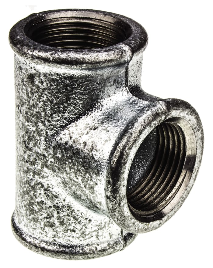 Georg Fischer Galvanised Malleable Iron Fitting Tee, Female BSPP 1in to Female BSPP 1in to Female BSPP 1in
