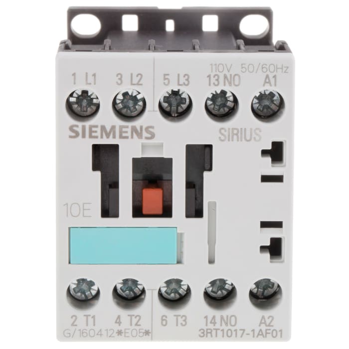 Siemens 3RT1 Series Contactor, 110 V ac Coil, 3-Pole, 12 A, 5.5 kW, 3NO, 400 V ac