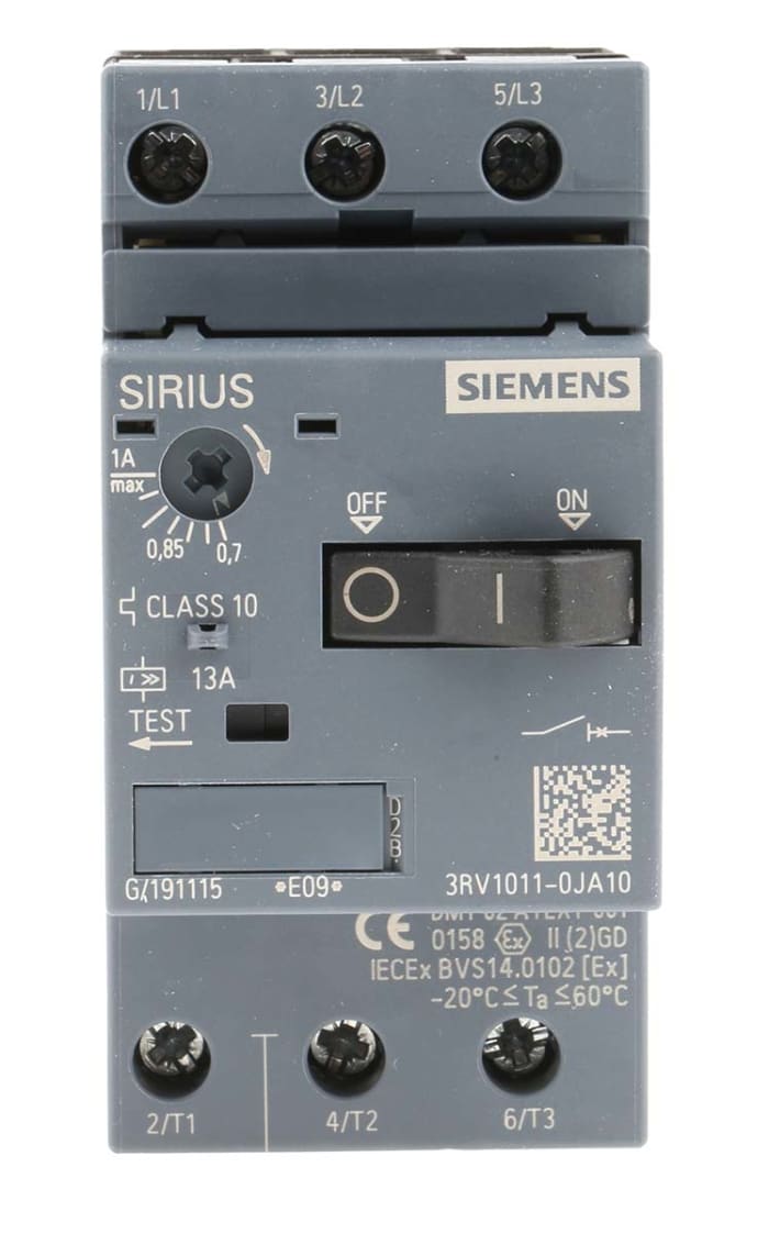 3RV10110JA10 Siemens Siemens 0.7 → 1 A SIRIUS 3RV Motor Protection