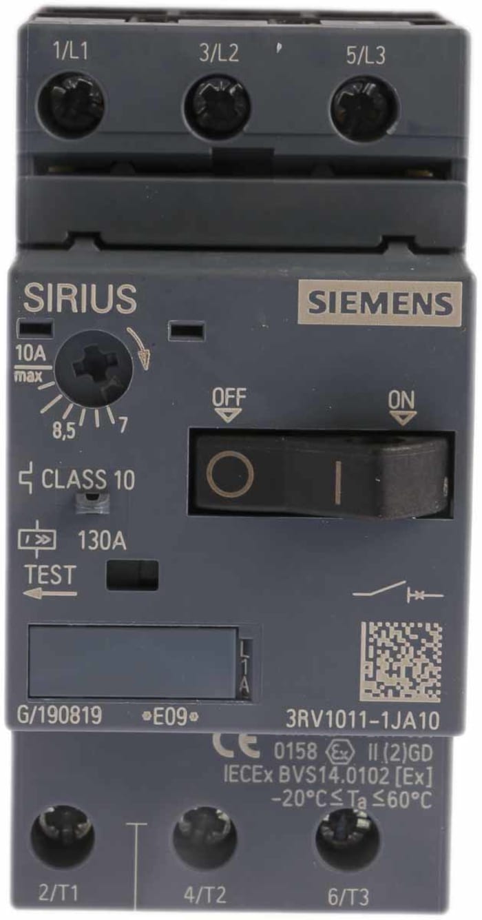 Siemens 7 → 10 A SIRIUS 3RV Motor Protection Circuit Breaker
