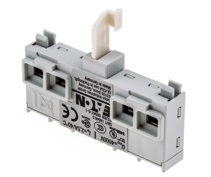 EatonPomocný kontakt 1NC + 1NO2, řada: NHI-E-11 Přední montáž se šroubem 1 A AC, 2 A DC 24 V DC, 240 V AC