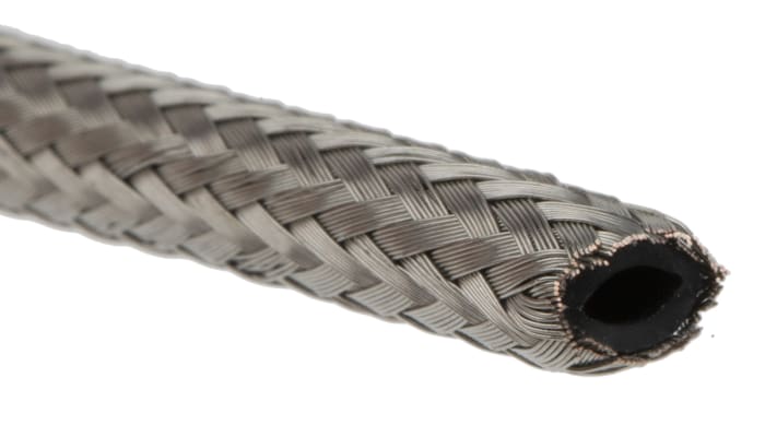 Gaine Tressée TE Connectivity en Cuivre, Diam. 4mm, Long. 10m, Argent