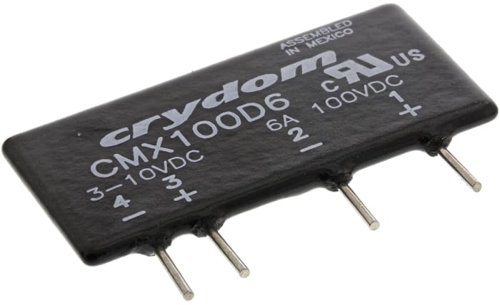 Sensata Crydom Solid State Relay, 6 A rms Load, PCB Mount, 100 V Load, 10 V dc Control