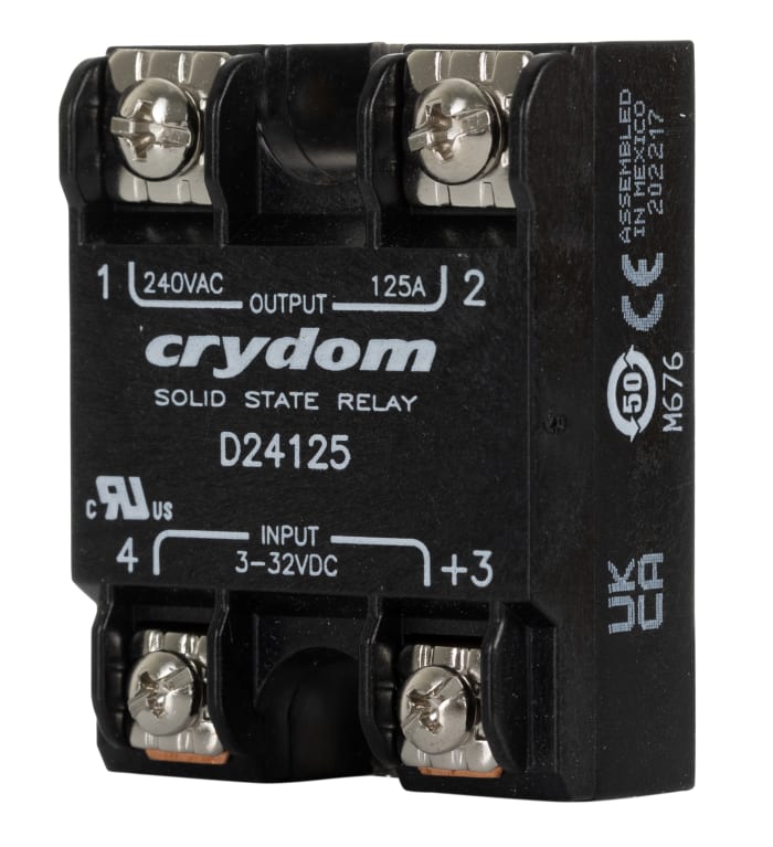 Sensata Crydom SERIES 1 Series Solid State Relay, 125 A rms Load, Surface Mount, 280 V rms Load, 32 V Control
