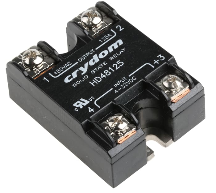 Sensata Crydom HD48 Series Solid State Relay, 125 A Load, Panel Mount, 530 V ac Load, 32 V Control