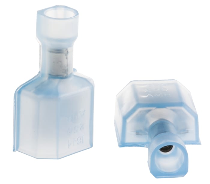 TE Connectivity Ultra-Fast .250 Blue Insulated Male Spade Connector, Tab, 6.3 x 0.8mm Tab Size, 1.3mm² to 2mm²