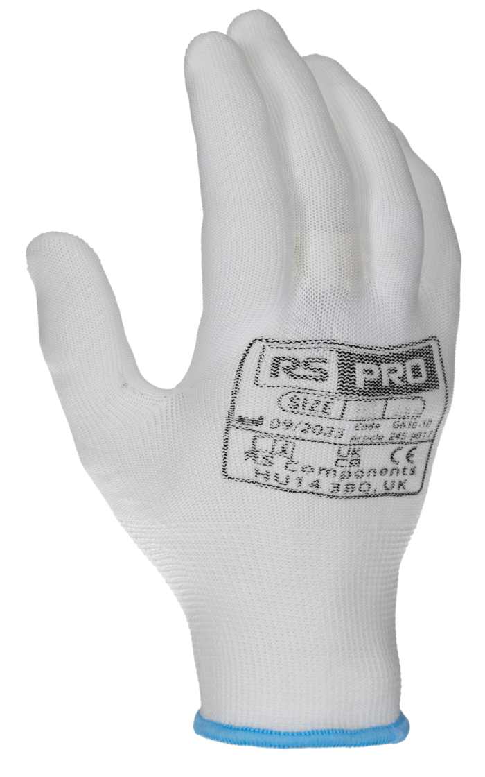 RS PRO White Polyester General Purpose Glove Liner, Size 11, XXL