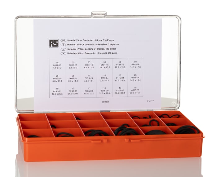 RS PRO RS PRO Metric ORing Kit Viton®, Kit Contents 510 Pieces 2459628 RS Components