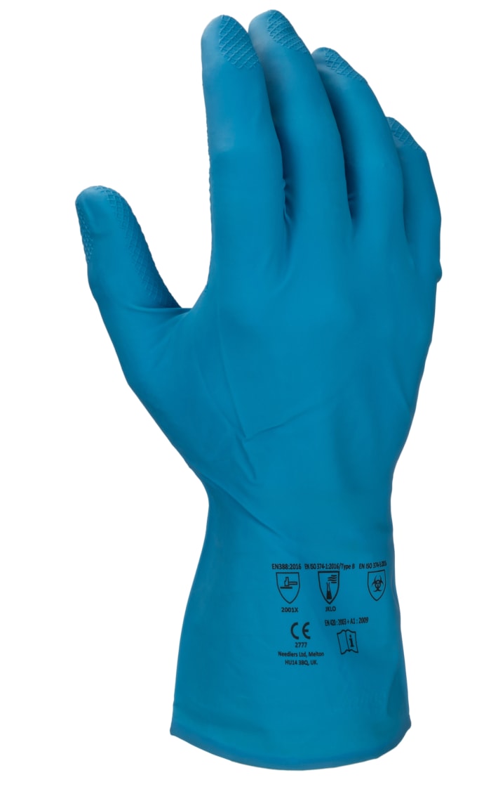 RS PRO Blue Latex General Purpose Gloves, Size 9, Large
