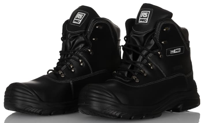 RS PRO Black Steel Toe Capped Unisex Safety Boot, UK 11, EU 46