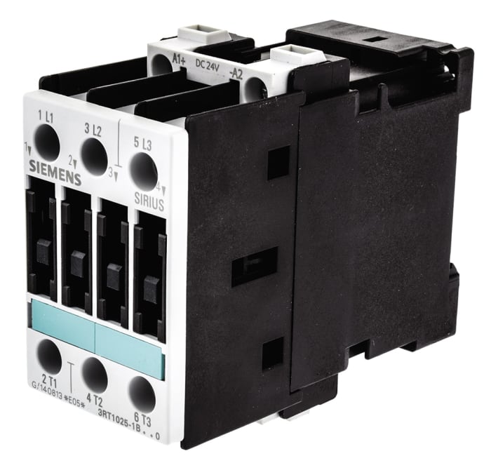 Siemens 3RT1 Series Contactor, 24 V dc Coil, 3-Pole, 16 A, 7.5 kW, 3NO, 400 V ac