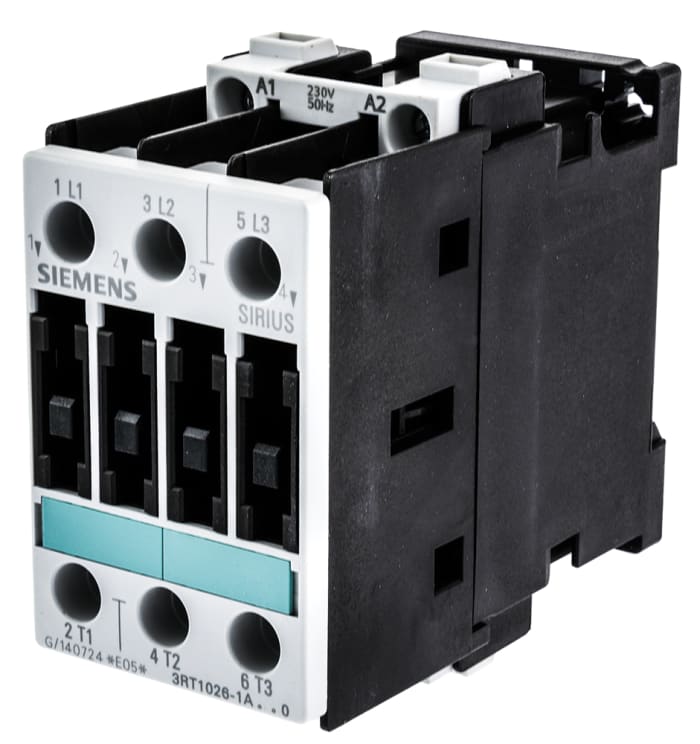 Siemens 3RT1 Series Contactor, 230 V ac Coil, 3-Pole, 25 A, 11 kW, 3NO, 400 V ac