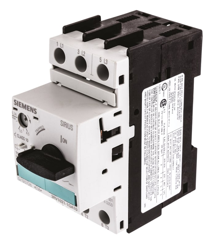 Siemens Sirius Innovation 690 V Motor Protection Circuit Breaker - 3P Channels, 4.5 → 6.3 A, 100 kA