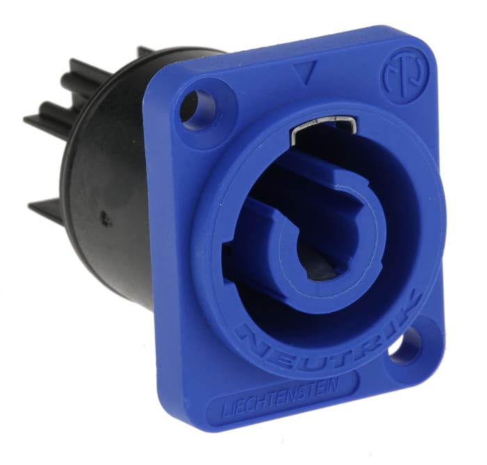 Neutrik Mains Plug, 20A Black, Blue, Panel Mount Nylon, 250 V