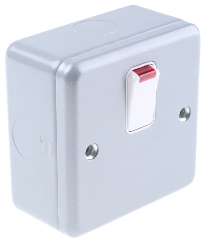 Interrupteur d'éclairage série Metalclad IP2X Argent