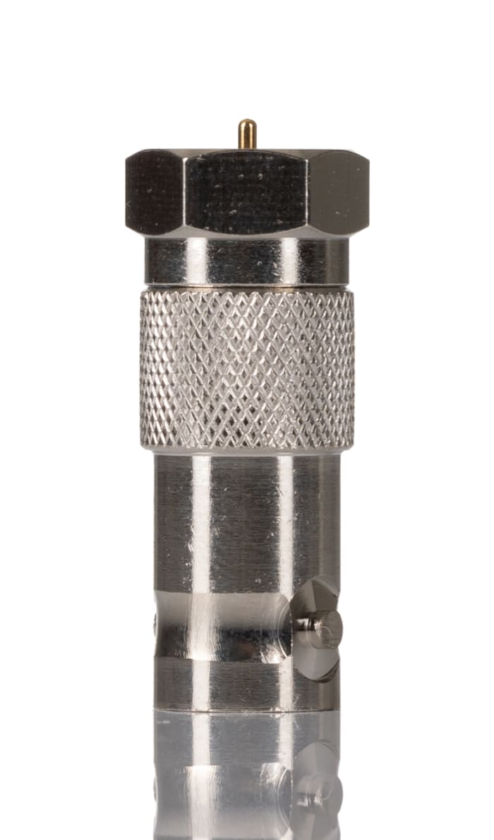 RS PRO Straight 75Ω Coaxial Adapter Type F Plug to BNC Socket 1GHz
