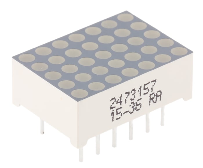 TA07-11SRWA Kingbright Dot Matrix LED Display, CA 7 x 5 Dot Matrix Red 34 mcd 17.2mm