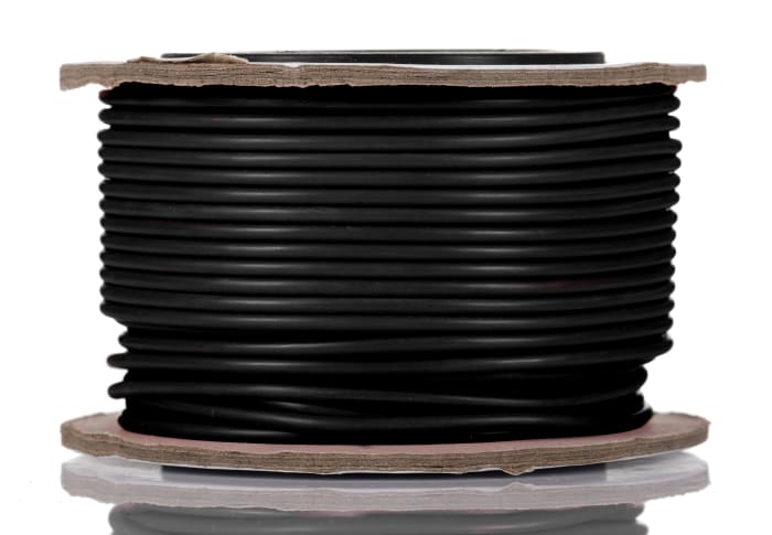 Zapojovací vodič plocha průřezu 0,5 mm2, prameny vodičů: 16/0,2 mm pramen vodičů, Černá 25m 20 AWG RS PRO