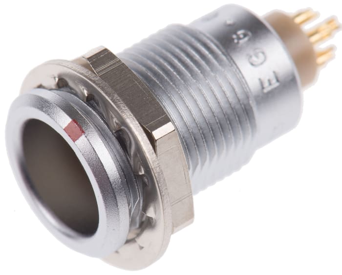 LEMO Circular Connector, 7 Contacts, Panel Mount, Socket, Female, IP50, 0B Series