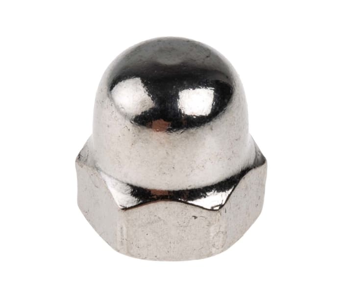 RS PRO, Plain Stainless Steel Hex Nut, DIN 1588, M8