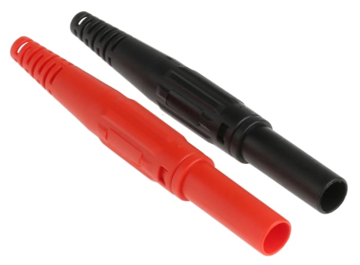 Staubli Black/Red Male Banana Plug, 4 mm Connector, Screw Termination, 32A, 1000V, Nickel Plating