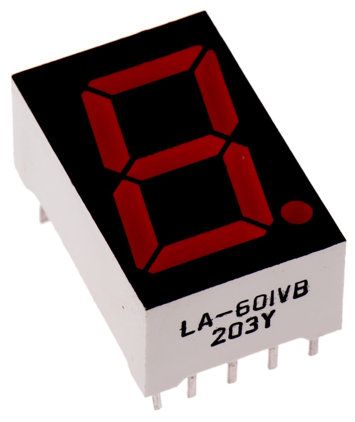 ROHM LA-601VB 7 Segment LED Display (Gösterge), CA, Kırmızı 14 mcd, RH DP 14,6mm