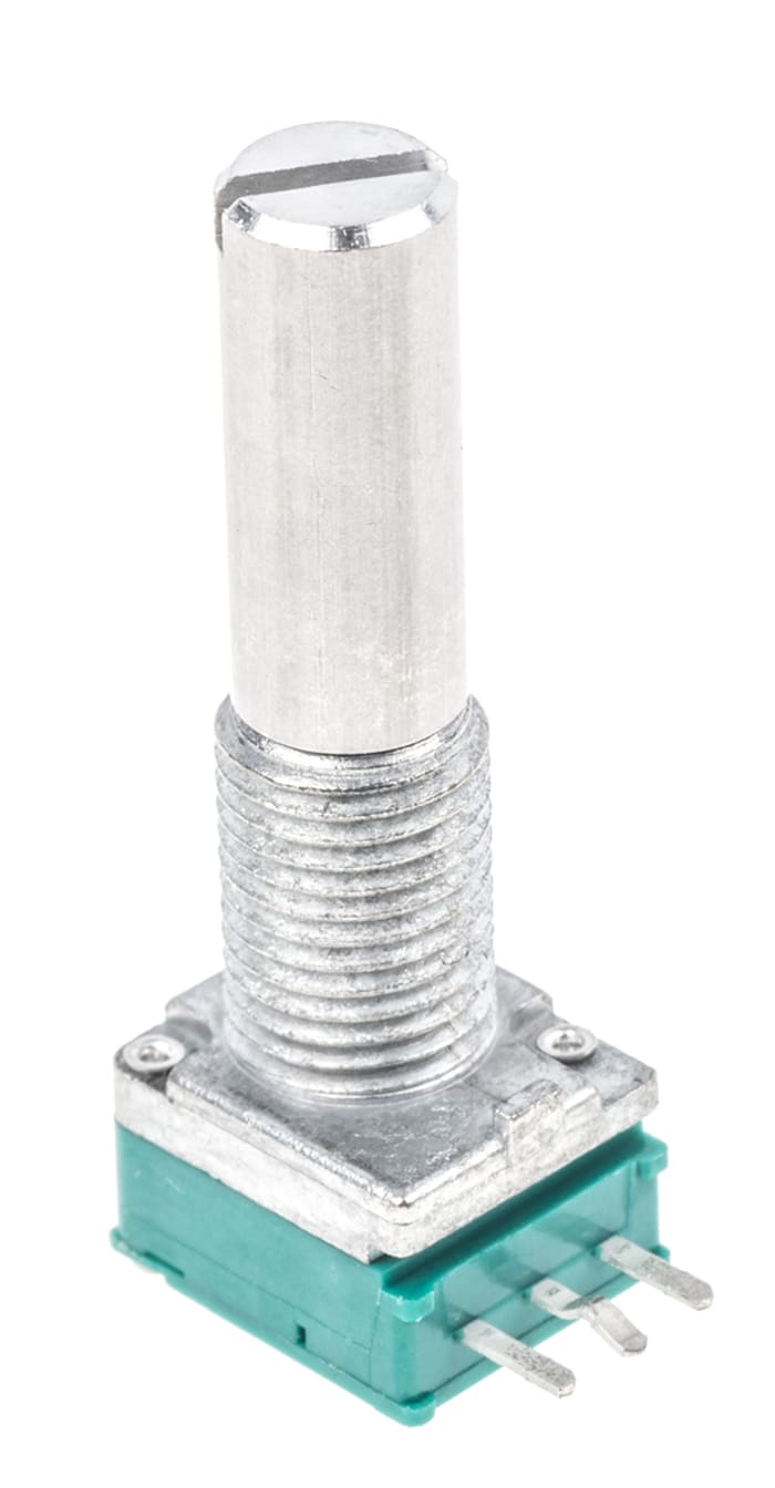 Alps Alpine RK097 10kΩ Rotary Carbon Film Potentiometer, Panel Mount (Through Hole), RK097111030X