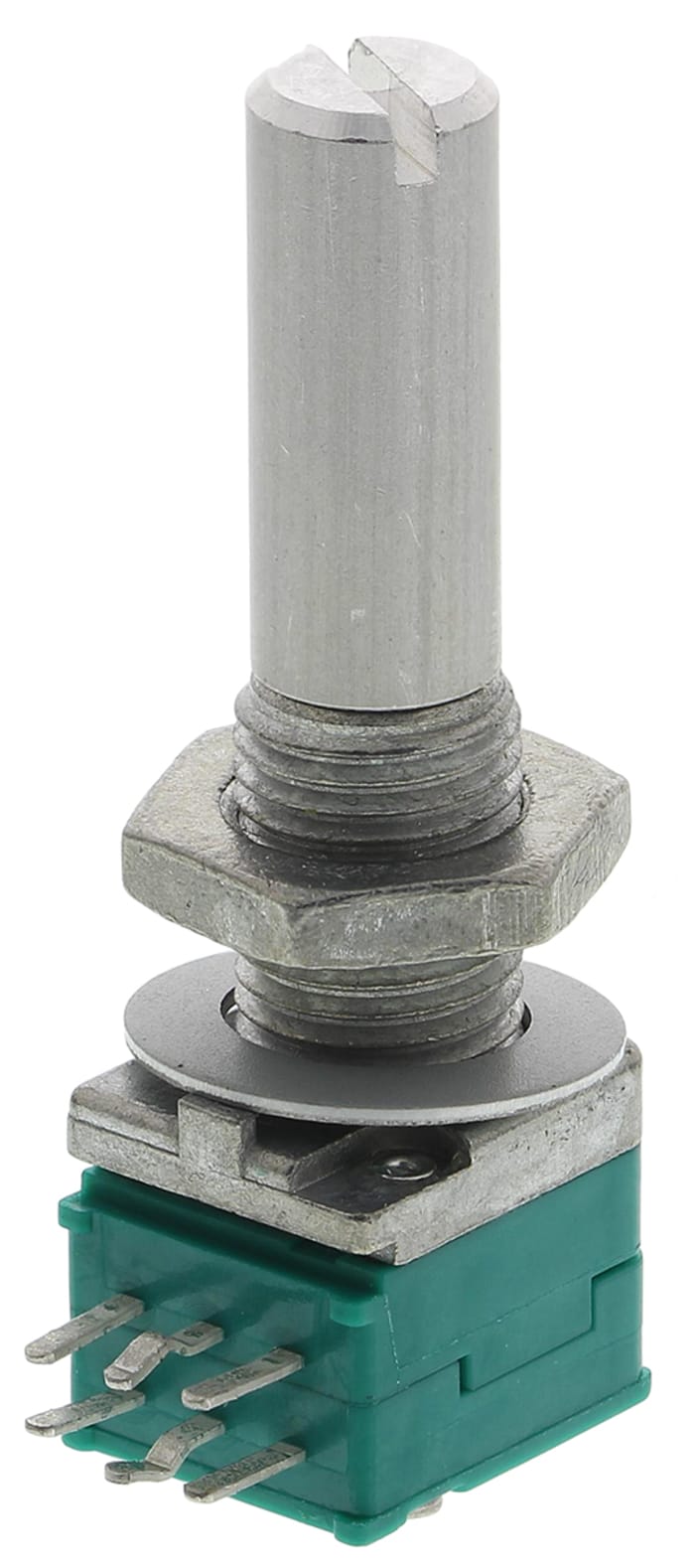 Alps Alpine RK097 10kΩ Rotary Carbon Film Potentiometer, Panel Mount (Through Hole), RK09712200JB
