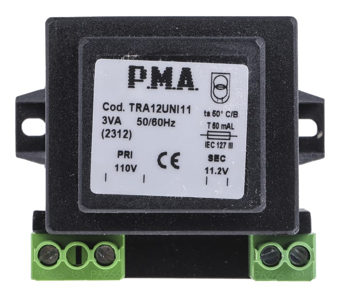 Carel 3VA 1 Output Chassis Mounting Transformer, 12V ac