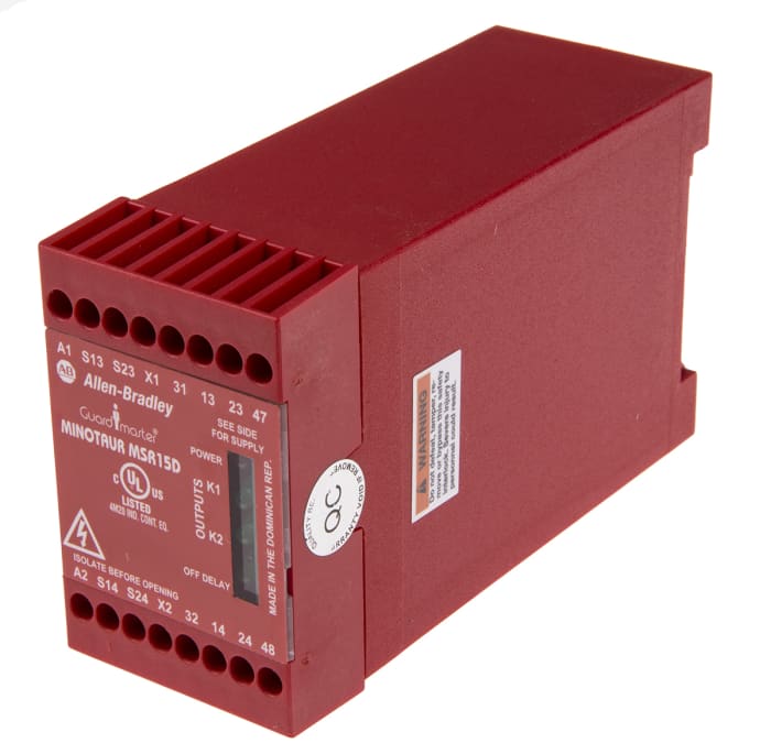 Minotaur MSR15D Emniyet Rölesi, 2 Güvenlik Kontağı, 1 Yardımcı Kontak, Çift Kanallı, 24 V ac/dc