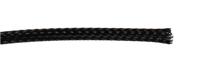 RS PRO Expandable Braided PET Black Cable Sleeve, 20mm Diameter