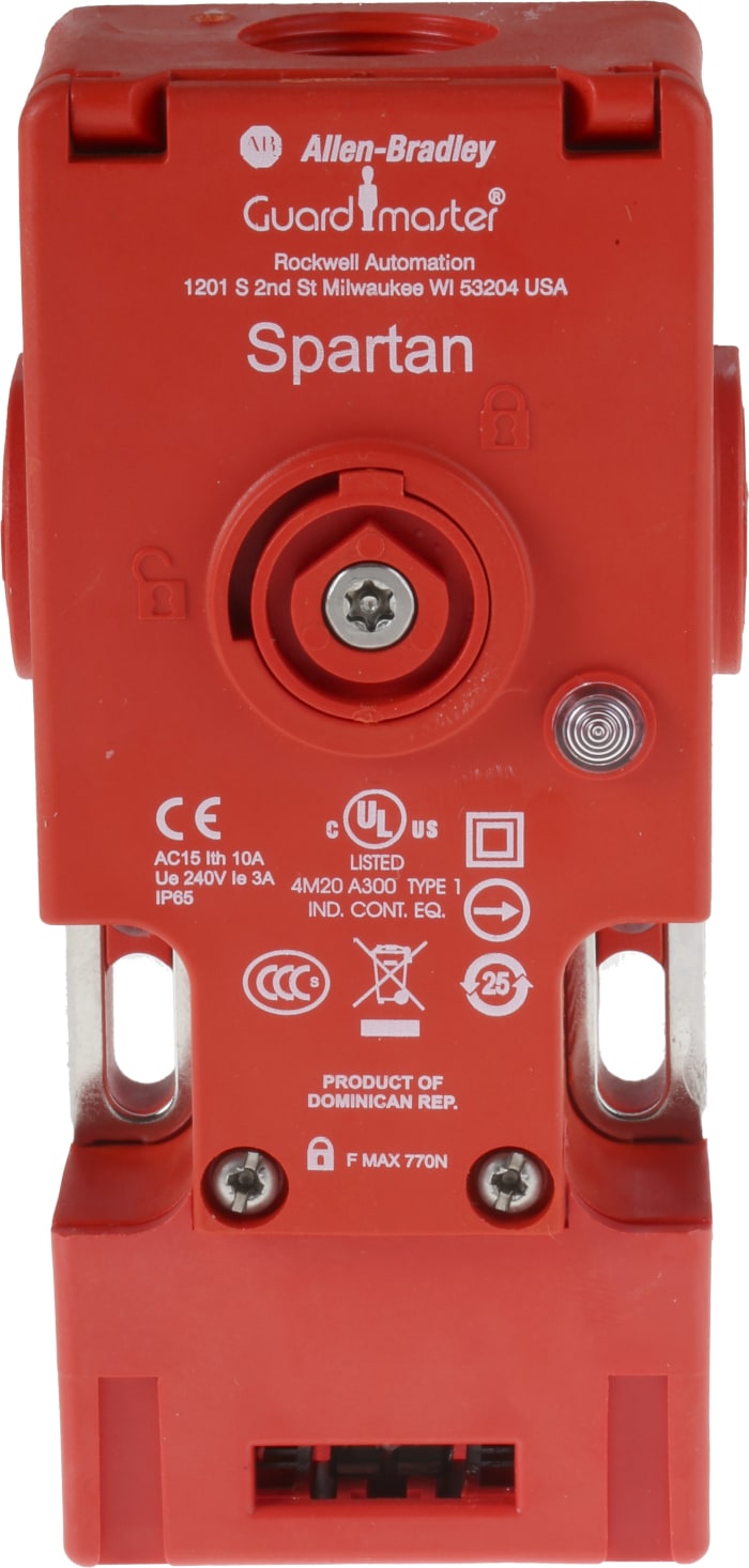 Allen Bradley Guardmaster 440G-S Series Solenoid Interlock Switch, Power to Unlock, 24V ac/dc, Actuator Included