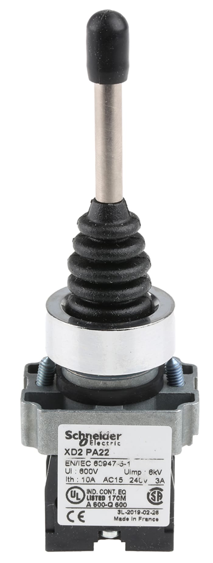 Commutateur de joystick Schneider Electric Harmony XD2 2 axes Coupure lente 240V c.a. 1NO
