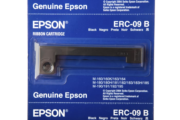 Genuine Epson (ERC-09B) 12-Pack Black Ribbon Cartridge for Epson ERC 9B,  HX20/40 Printers, HX20, M160, 163, 164, 180, 181,182, 183, 190, 191, 192  and