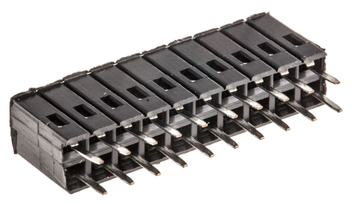 Connecteur femelle pour CI, 20 contacts, 2 rangées, 2.54mm, Traversant, Droit