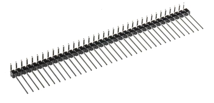 RS PRO Right Angle Through Hole Pin Header, 36 Contact(s), 2.54mm Pitch, 1 Row(s), Unshrouded