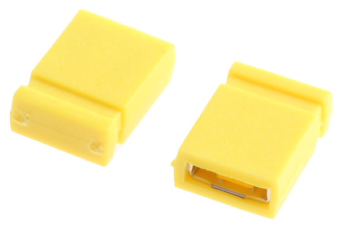 RS PRO Shorting Link Female Straight Yellow Closed Top 2 Way 1 Row 2.54mm Pitch